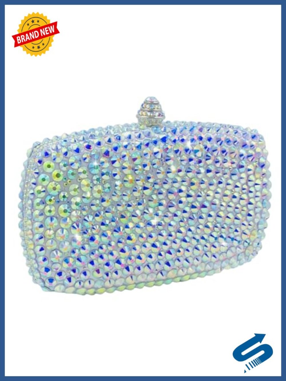 Rhinestone Crystal Clutch Evening Bag with Spikes Mini Formal Handbag